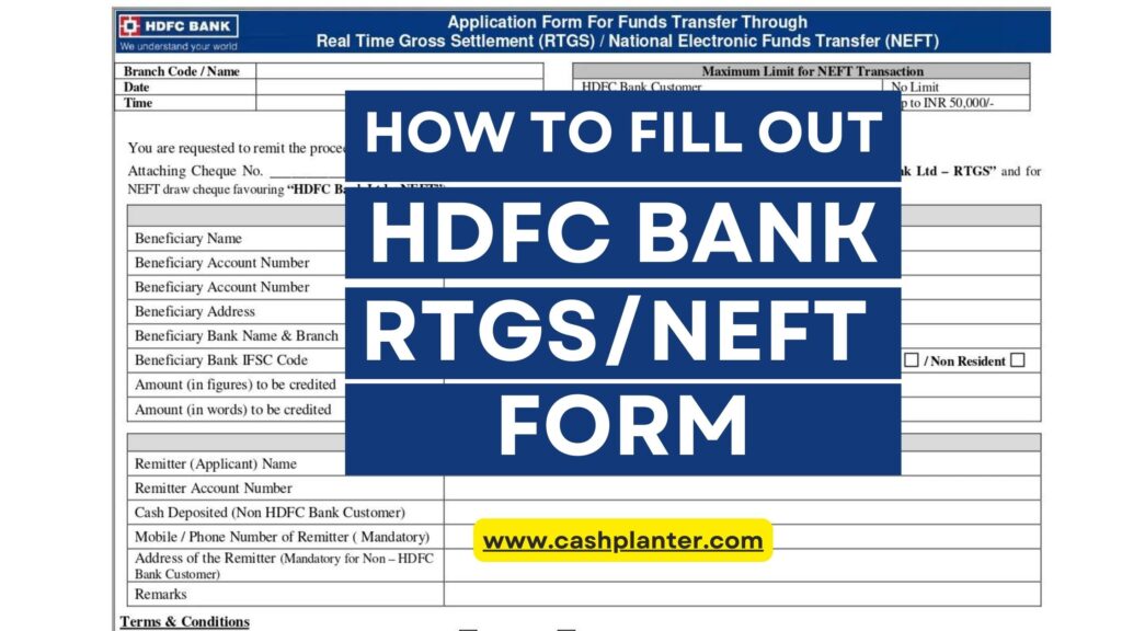 How to fill out HDFC Bank RTGS Form